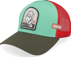 Hft Pray For Surf Red/Turqouise/Brown A-Frame Trucker - Coastal