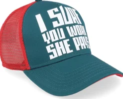 Hft She Pays Red/Petrol A-Frame Trucker - Coastal