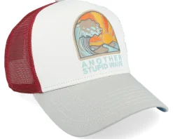 Hft Stupid Wave Red/White/Grey A-Frame Trucker - Coastal