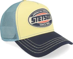 High Speed Light Yellow/Midnight Blue/Navy A-Frame Trucker - Stetson