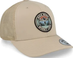 Hike More Worry Less Patch Khaki Trucker - Wild Spirit