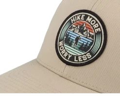Hike More Worry Less Patch Khaki Trucker - Wild Spirit