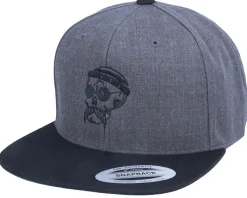 Hipster Skull Charcoal/Black Snapback - Iconic
