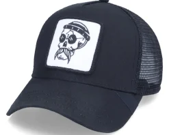 Hipster Skull Patch Black Trucker - Iconic