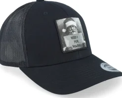 Hobo Santa Need Cash For Benz Black Trucker - Ho-Ho-Hats