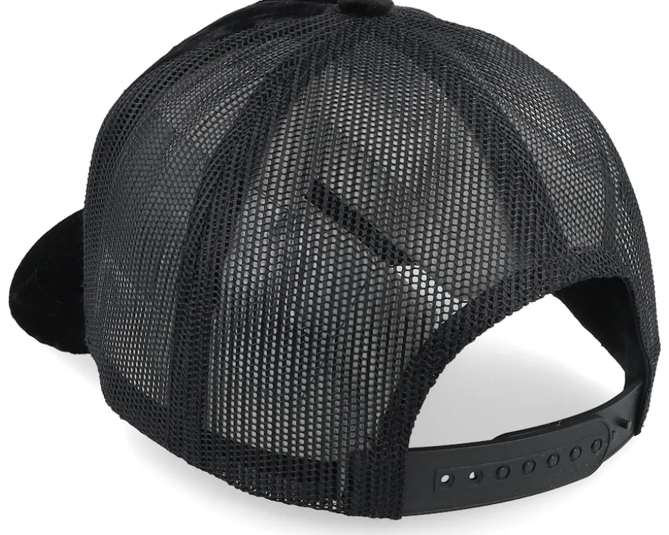 Hockey Player Blue White Color Velvet Black A-Frame Trucker - Iconic