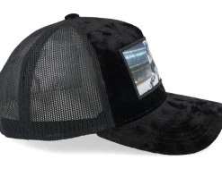 Hockey Player Blue White Color Velvet Black A-Frame Trucker - Iconic