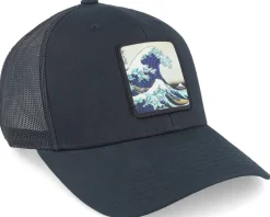 Hokusai The Great Wave Black A-Frame Trucker - Public Domain