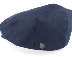 Hooligan Snap Cap Washed Navy Flat Cap - Brixton