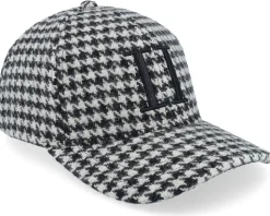 Houndstooth Wool Cap Light Desert Sand/Black Adjustable - Les Deux