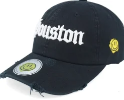 Houston 3d Script Destroyed Black Dad Cap - Lucid Smile