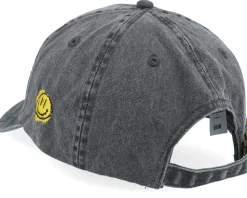 Houston 3d Script Washed Black Dad Cap - Lucid Smile