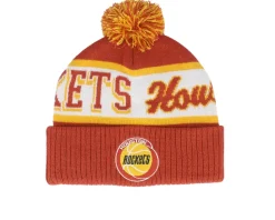 Houston Rockets Block Sweep Knit Hwc Red Pom - Mitchell & Ness