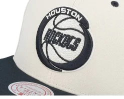 Houston Rockets Evergreen Cream Black Hwc Off White/Black Snapback - Mitchell & Ness