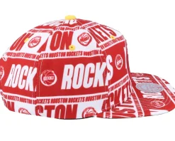 Houston Rockets Meat Paper Maroon Snapback - Mitchell & Ness