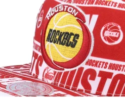 Houston Rockets Meat Paper Maroon Snapback - Mitchell & Ness