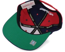 Houston Rockets Pinwheel Of Fortune Navy/Red Snapback - Mitchell & Ness