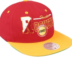 Houston Rockets Varsity Letter Red Snapback - Mitchell & Ness