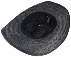Houston Straw Cowboy Black Straw Hat - Brixton