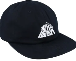 HUF City 6 Panel Hat Black Strapback - HUF