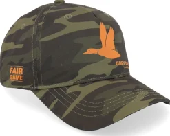 Hunting Cap Camo Brown Grey Duck A-Frame Adjustable - MJM Hats