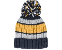 Hygge Striped Beanie Dijon Blue Pom - Beechfield
