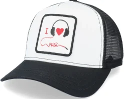 I Love Music Patch White/Black Trucker - Iconic