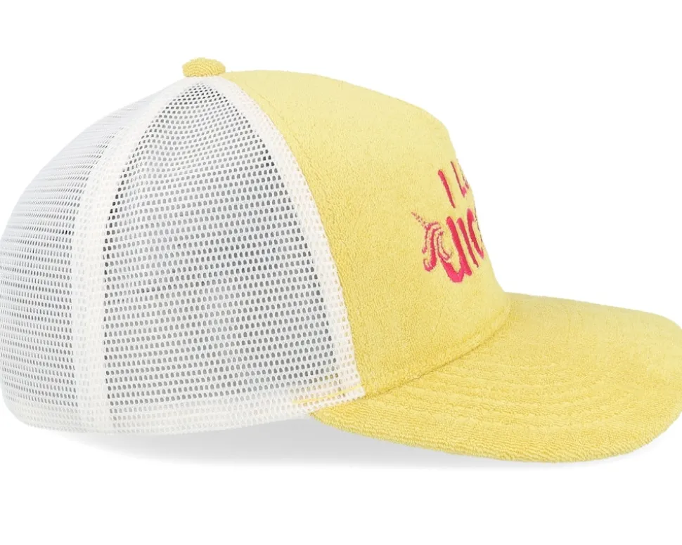 I Love Unicorns Terry Yellow A-frame Trucker - Unicorns
