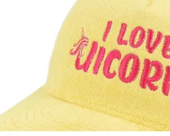 I Love Unicorns Terry Yellow A-frame Trucker - Unicorns
