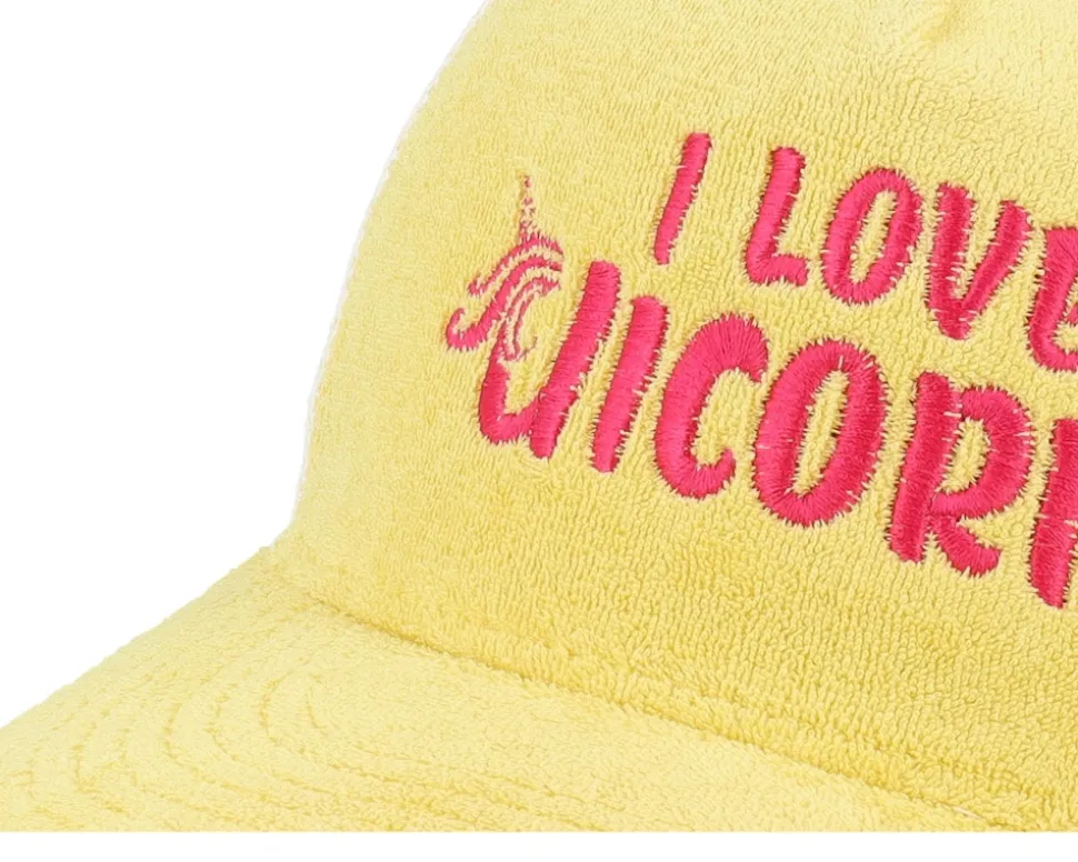 I Love Unicorns Terry Yellow A-frame Trucker - Unicorns
