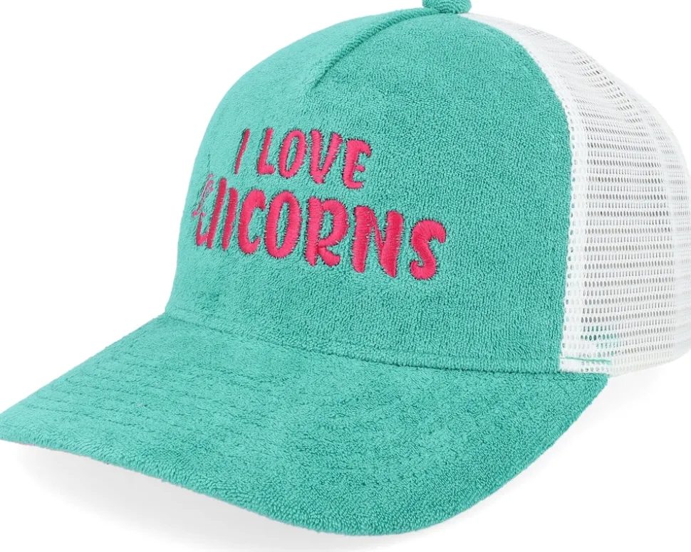 I Love Unicorns Terry Yellow A-frame Trucker - Unicorns