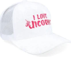 I Love Unicorns Velvet White/White A-frame Trucker - Unicorns