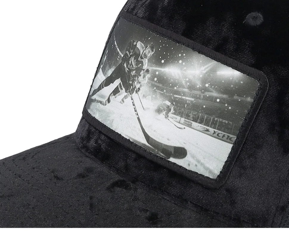 Ice Hockey Player Patch Velvet Black A.frame Trucker - Calza Pennello