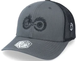 Infinity Dragon Dice Charcoal Grey/Black Trucker - Critiql Hit