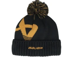 Intarsia Knit Black/Yellow Pom - Bauer