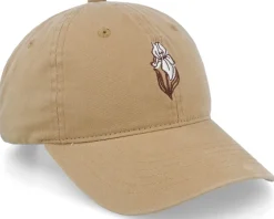 Iris Flower Washed Cotton Khaki Mom Cap - Wei