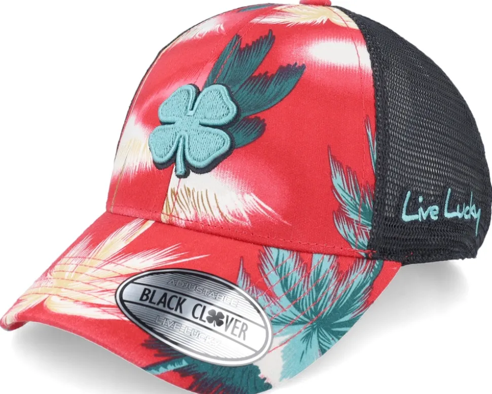 Island Luck 23 Tropical/Black/Teal Trucker - Black Clover