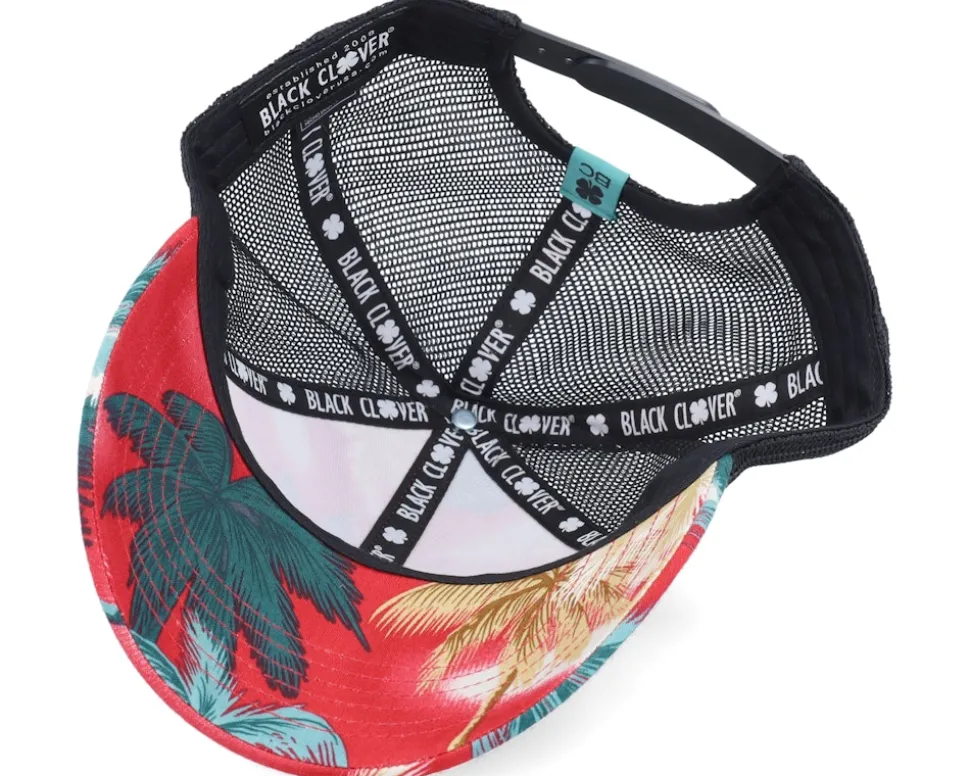 Island Luck 23 Tropical/Black/Teal Trucker - Black Clover