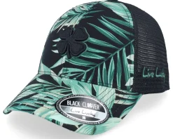 Island Luck Tropical W Black Mesh Trucker - Black Clover