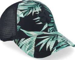 Island Luck Tropical W Black Mesh Trucker - Black Clover
