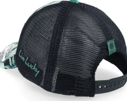 Island Luck Tropical W Black Mesh Trucker - Black Clover