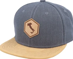 Italy Map Patch Dark Heather Grey/Suede Snapback - Iconic