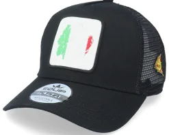 Italy Ripped Flag Patch Pizza Black Trucker - Iconic