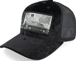 Italy Street And Classic Car Velvet Black A-Frame Trucker - Calza Pennello