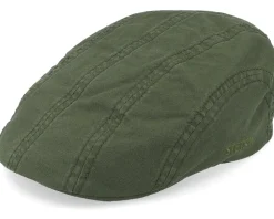 Ivy Cap Delave Organic Cotton Forest Green Flat Cap - Stetson