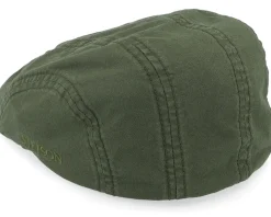 Ivy Cap Delave Organic Cotton Forest Green Flat Cap - Stetson