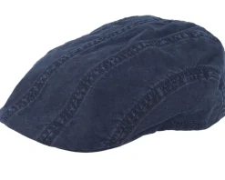 Ivy Cap Delave Organic Cotton Navy Flat Cap - Stetson