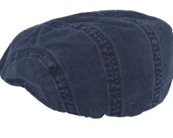 Ivy Cap Delave Organic Cotton Navy Flat Cap - Stetson