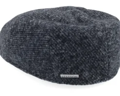 Ivy Cap Jersey Black/Charcoal Flat Cap - Stetson