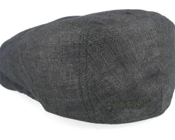 Ivy Cap Linen Olive Herringbone Flat Cap - Stetson